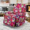 Sugar Skull Skeleton Girly Floral Pirate Pattern Print Recliner Cover-grizzshop