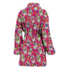 Sugar Skull Skeleton Girly Floral Pirate Pattern Print Women Long Robe-grizzshop