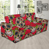 Sugar Skull Skeleton Girly Floral Rose Pattern Print Sofa Covers-grizzshop