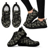 Sugar Skull Skeleton Girly Paisley Pattern Print Black Sneaker Shoes For Men Women-grizzshop