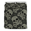 Sugar Skull Skeleton Girly Paisley Pattern Print Duvet Cover Bedding Set-grizzshop