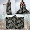 Sugar Skull Skeleton Girly Paisley Pattern Print Hooded Blanket-grizzshop