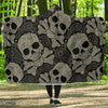 Sugar Skull Skeleton Girly Paisley Pattern Print Hooded Blanket-grizzshop