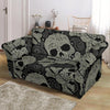 Sugar Skull Skeleton Girly Paisley Pattern Print Loveseat Cover-grizzshop