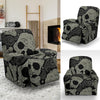 Sugar Skull Skeleton Girly Paisley Pattern Print Recliner Cover-grizzshop