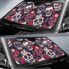 Sugar Skull Skeleton Girly Rose Floral Pattern Print Car Sun Shade-grizzshop