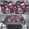 Sugar Skull Skeleton Girly Rose Floral Pattern Print Car Sun Shade-grizzshop