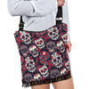 Sugar Skull Skeleton Girly Rose Floral Pattern Print Crossbody Bags-grizzshop