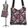 Sugar Skull Skeleton Girly Rose Floral Pattern Print Crossbody Bags-grizzshop