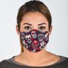 Sugar Skull Skeleton Girly Rose Floral Pattern Print Face Mask-grizzshop