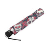 Sugar Skull Skeleton Girly Rose Floral Pattern Print Foldable Umbrella-grizzshop