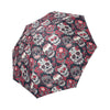 Sugar Skull Skeleton Girly Rose Floral Pattern Print Foldable Umbrella-grizzshop