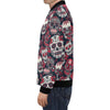 Sugar Skull Skeleton Girly Rose Floral Pattern Print Men's Bomber Jacket-grizzshop