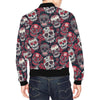 Sugar Skull Skeleton Girly Rose Floral Pattern Print Men's Bomber Jacket-grizzshop