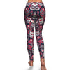 Sugar Skull Skeleton Girly Rose Floral Pattern Print Pattern Women Leggings-grizzshop