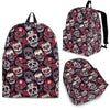 Sugar Skull Skeleton Girly Rose Floral Pattern Print Premium Backpack-grizzshop