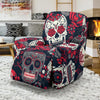 Sugar Skull Skeleton Girly Rose Floral Pattern Print Recliner Cover-grizzshop