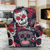 Sugar Skull Skeleton Girly Rose Floral Pattern Print Recliner Cover-grizzshop