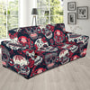 Sugar Skull Skeleton Girly Rose Floral Pattern Print Sofa Covers-grizzshop