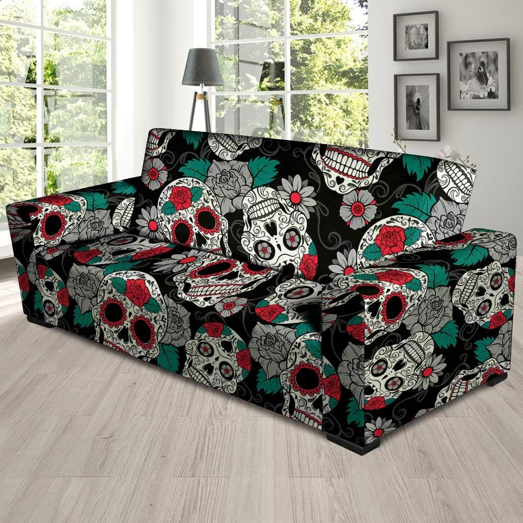 Sugar Skull Sofa Cover-grizzshop