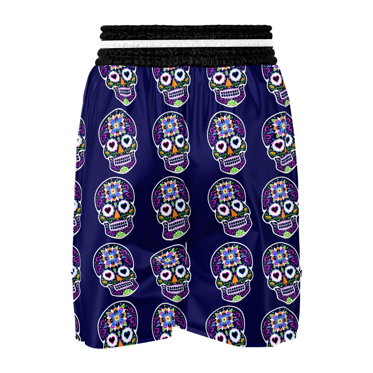Sugar Skull Teal Pink Print Pattern Boxing Shorts-grizzshop