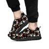 Sugar Skull White And Red Print Pattern Black Sneaker-grizzshop