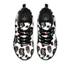 Sugar Skull White Floral Print Pattern Black Sneaker-grizzshop