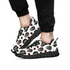 Sugar Skull White Floral Print Pattern Black Sneaker-grizzshop