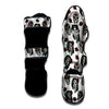 Sugar Skull White Floral Print Pattern Muay Thai Shin Guards-grizzshop