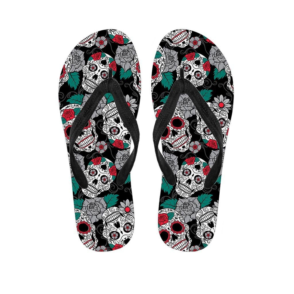 Sugar Skull Women's Flip Flops-grizzshop