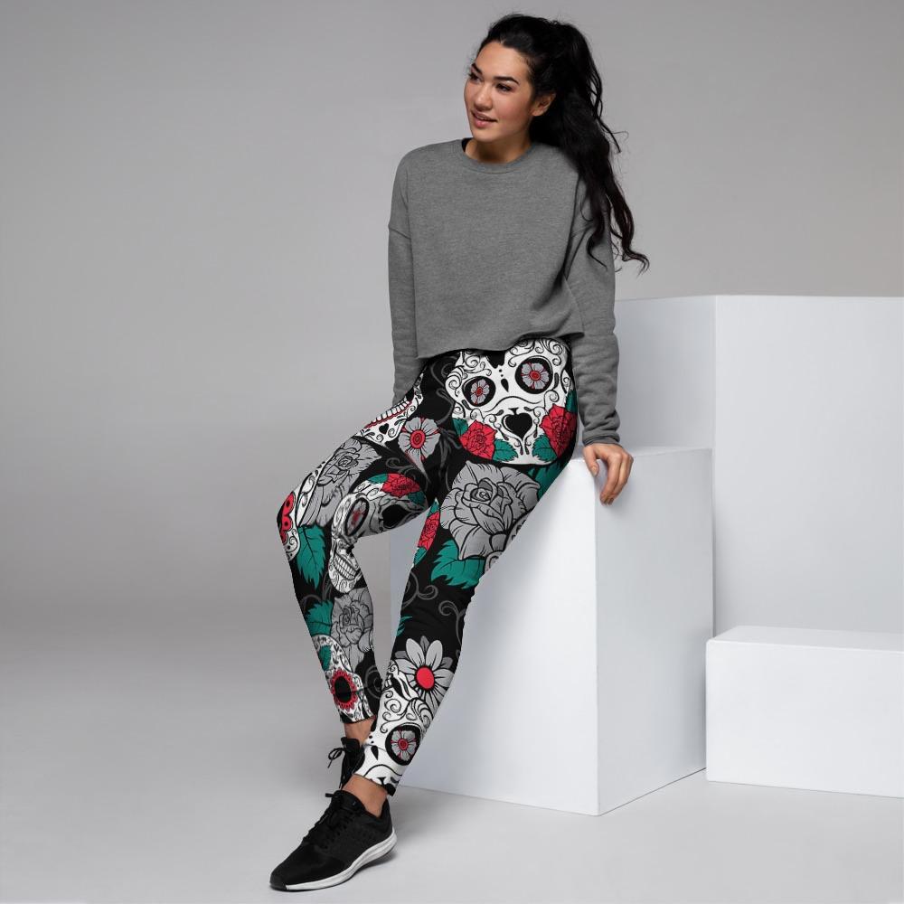 Sugar Skull Women's Joggers-grizzshop