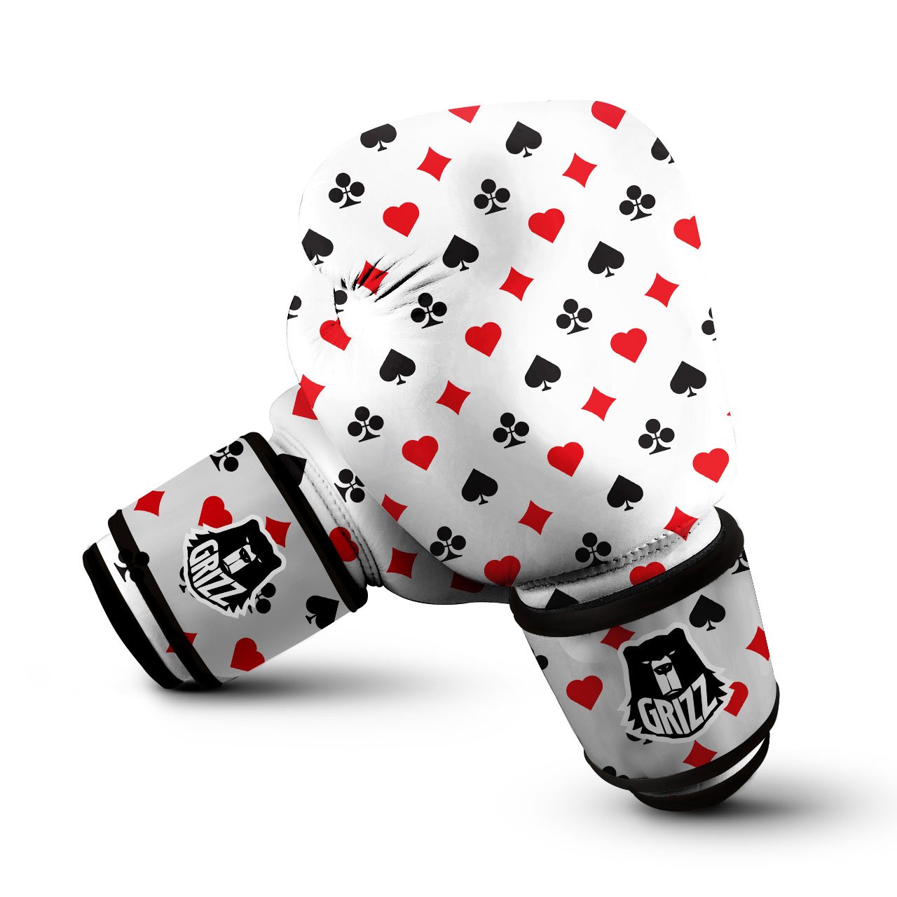 Suits Playing Card Print Pattern Boxing Gloves-grizzshop