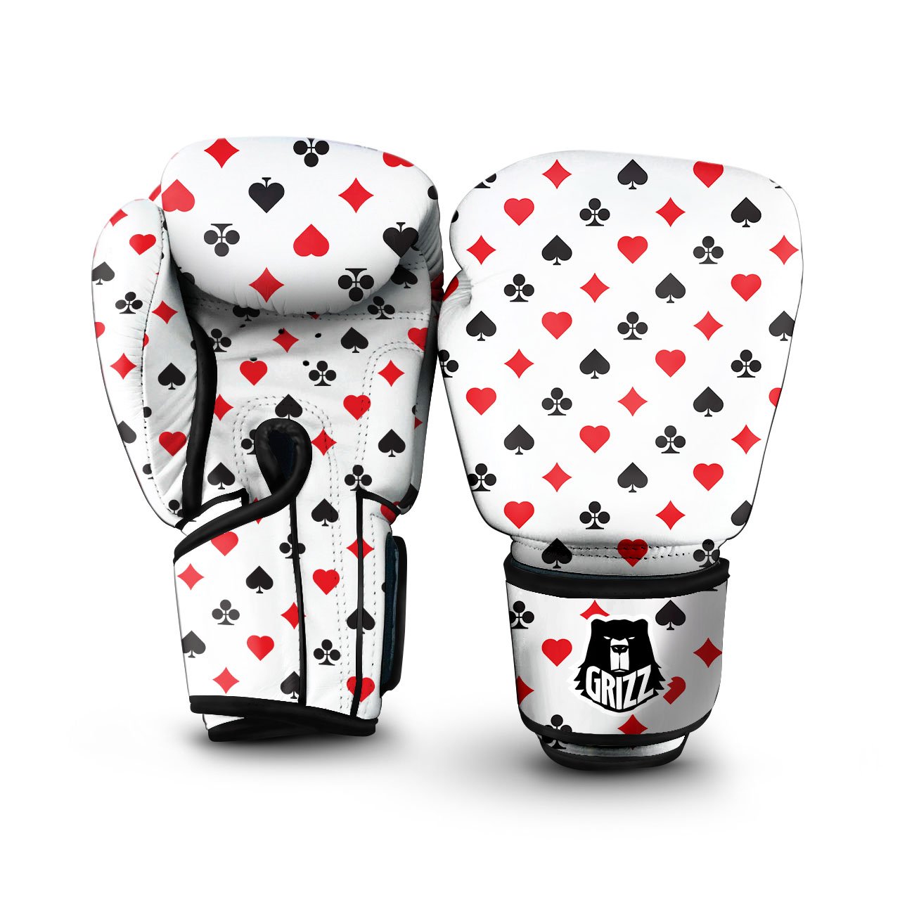 Suits Playing Card Print Pattern Boxing Gloves-grizzshop