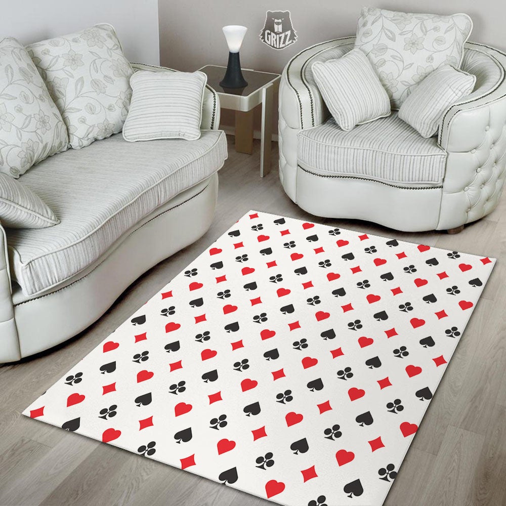 Suits Playing Card Print Pattern Floor Mat-grizzshop