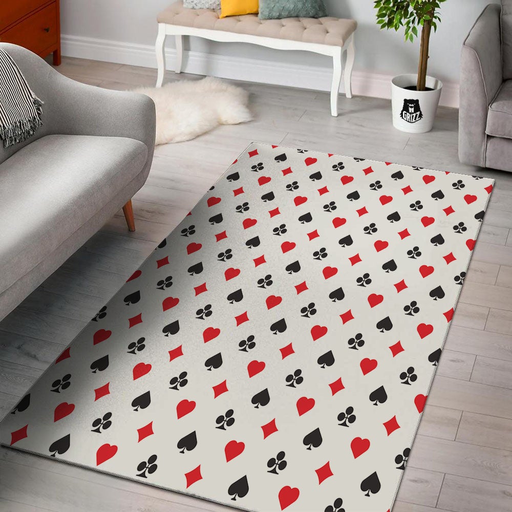Suits Playing Card Print Pattern Floor Mat-grizzshop