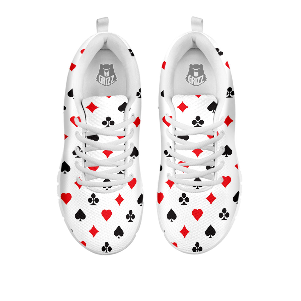 Suits Playing Card Print Pattern White Sneaker-grizzshop