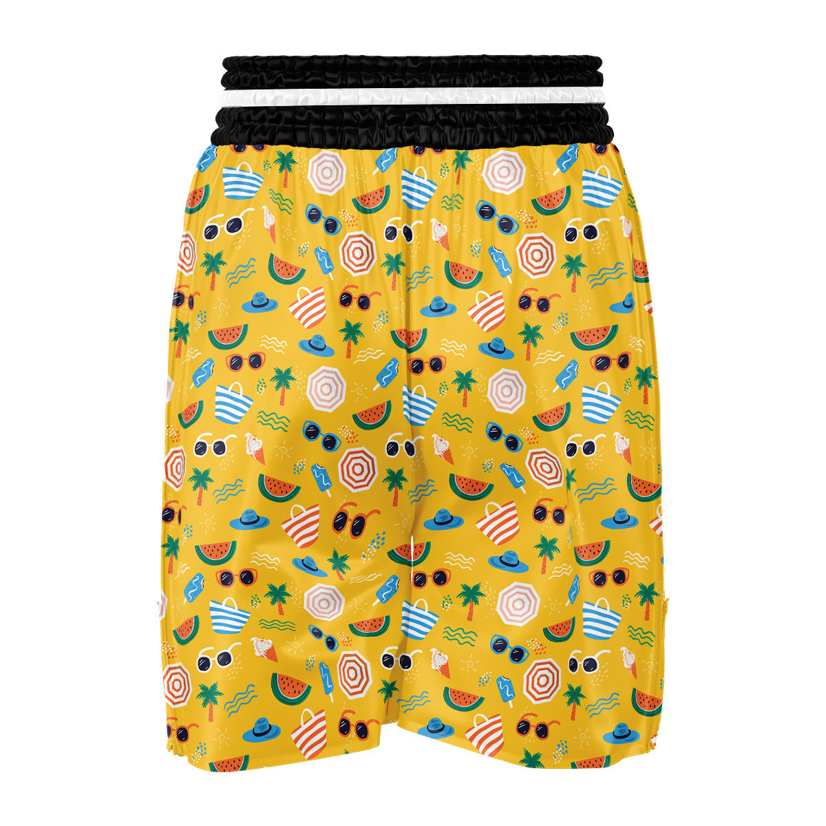 Summer Beach Drawing Print Pattern Boxing Shorts-grizzshop