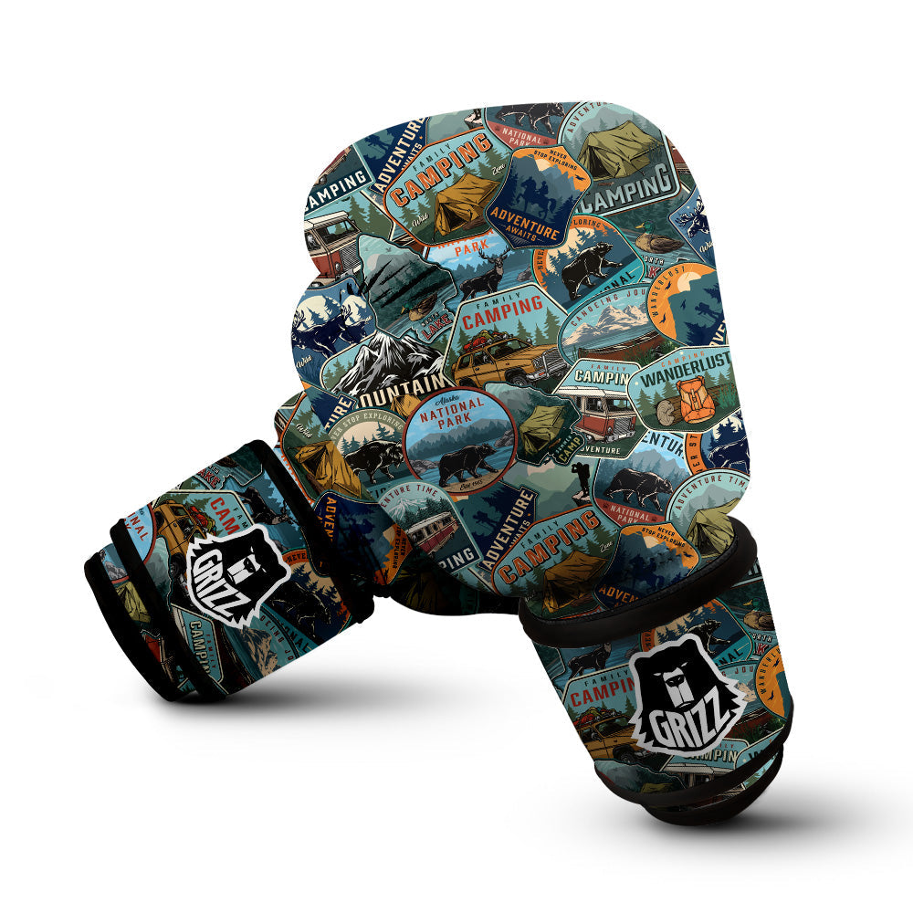 Summer Camping And National Park Print Pattern Boxing Gloves-grizzshop