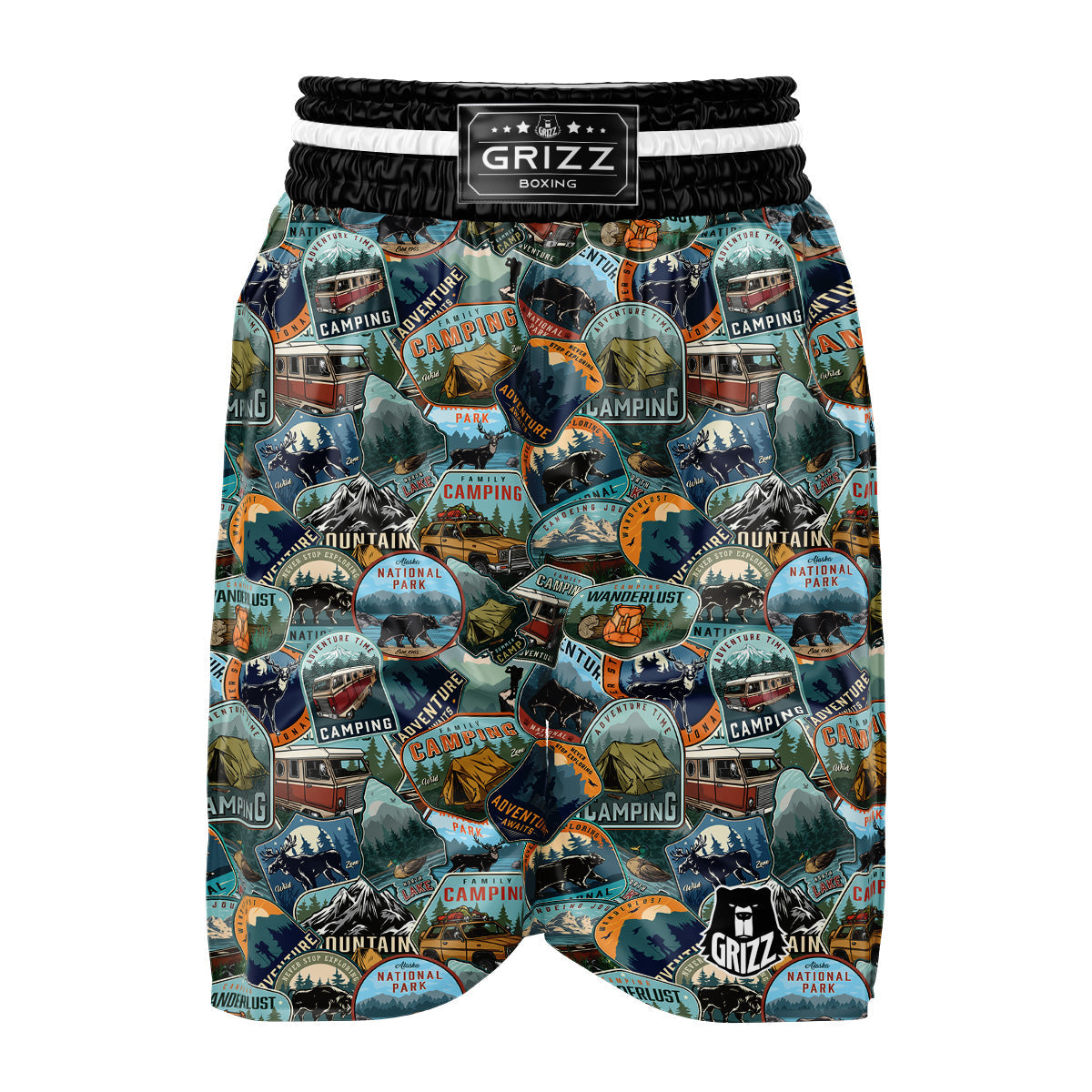 Summer Camping And National Park Print Pattern Boxing Shorts-grizzshop