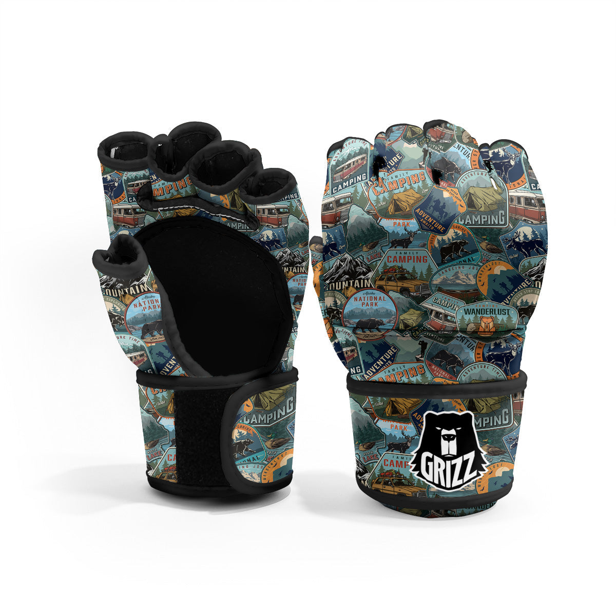Summer Camping And National Park Print Pattern MMA Gloves-grizzshop