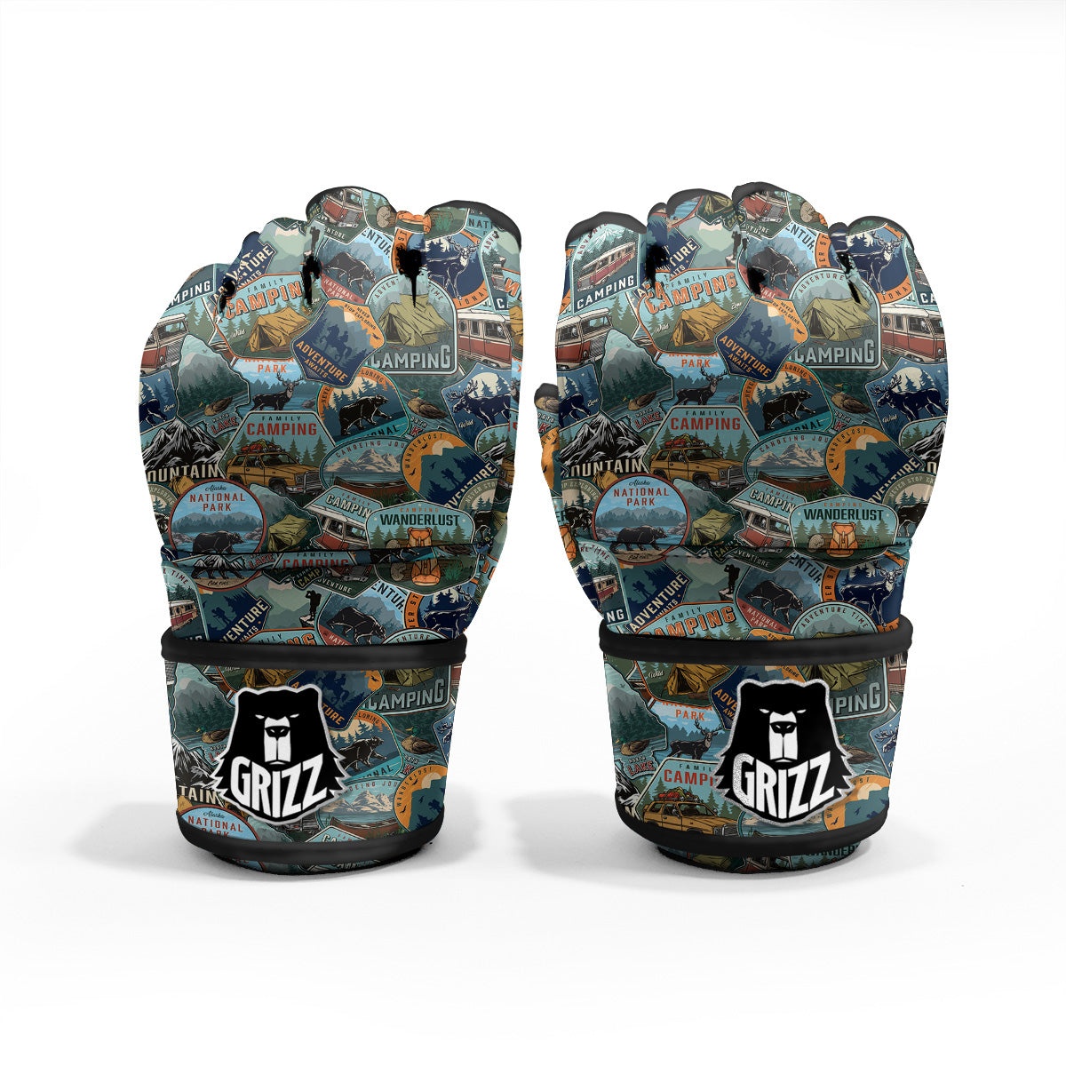 Summer Camping And National Park Print Pattern MMA Gloves-grizzshop