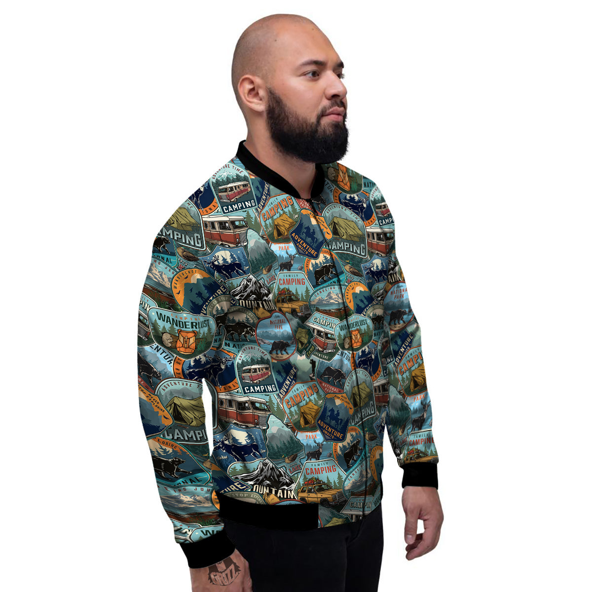 Summer Camping And National Park Print Pattern Men's Bomber Jacket-grizzshop