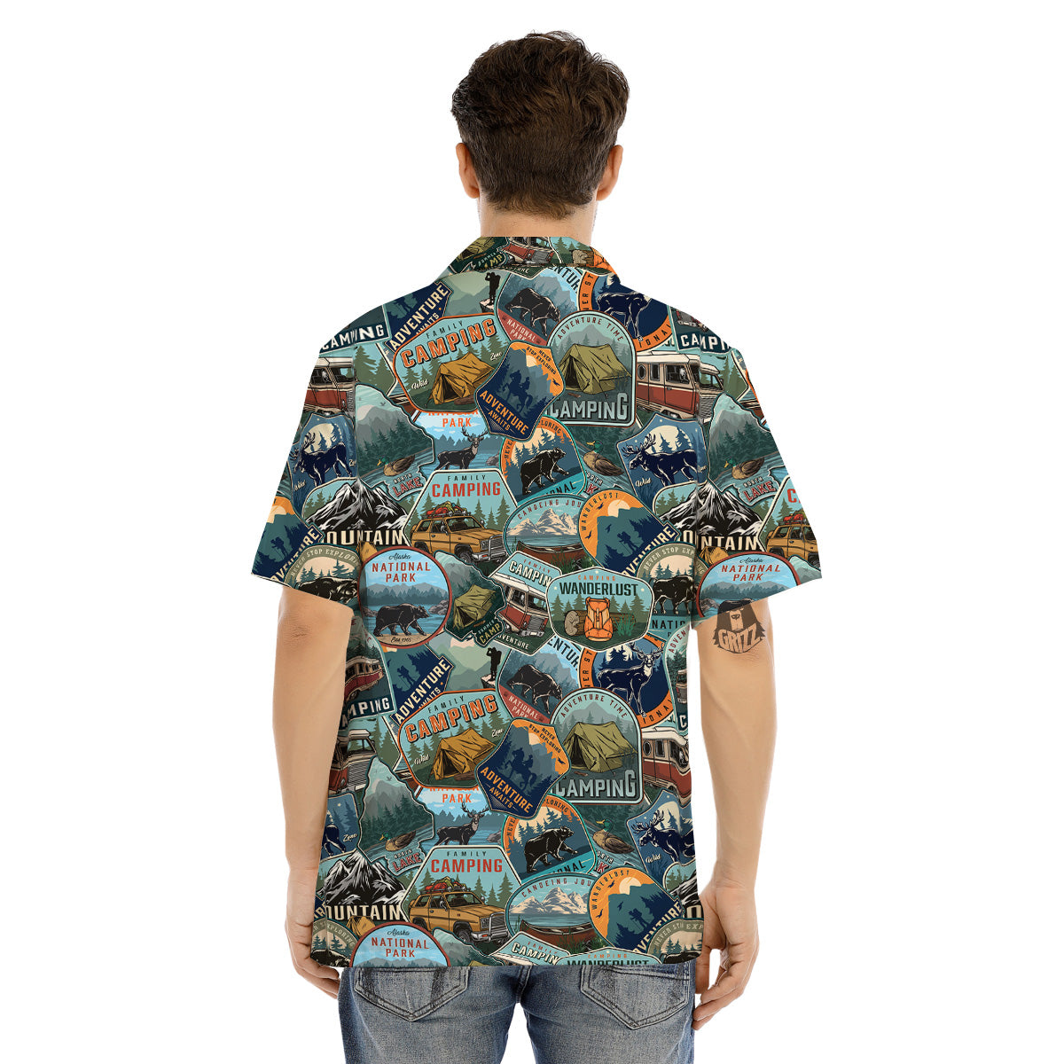 Summer Camping And National Park Print Pattern Men's Hawaiian Shirt-grizzshop