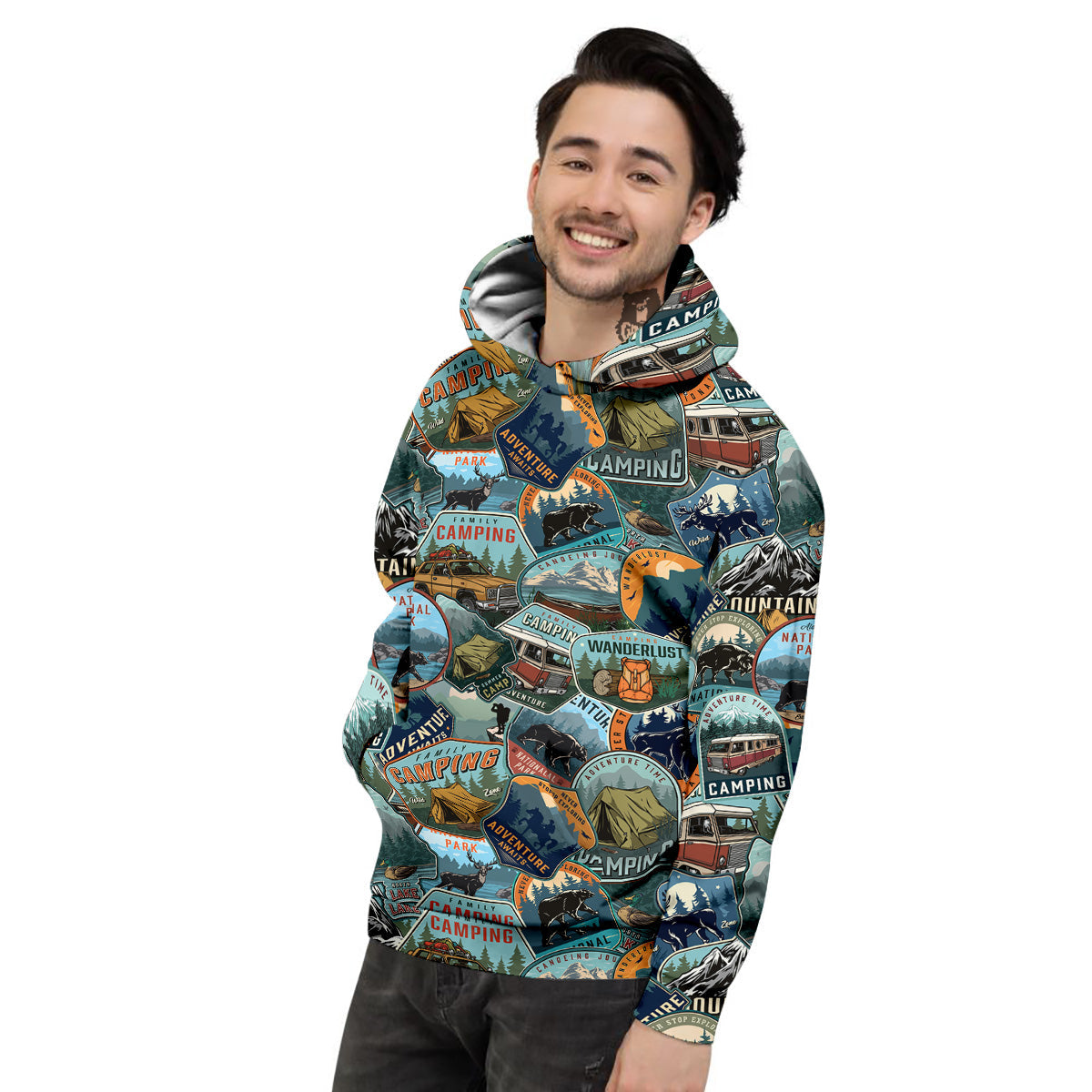 Summer Camping And National Park Print Pattern Men's Hoodie-grizzshop