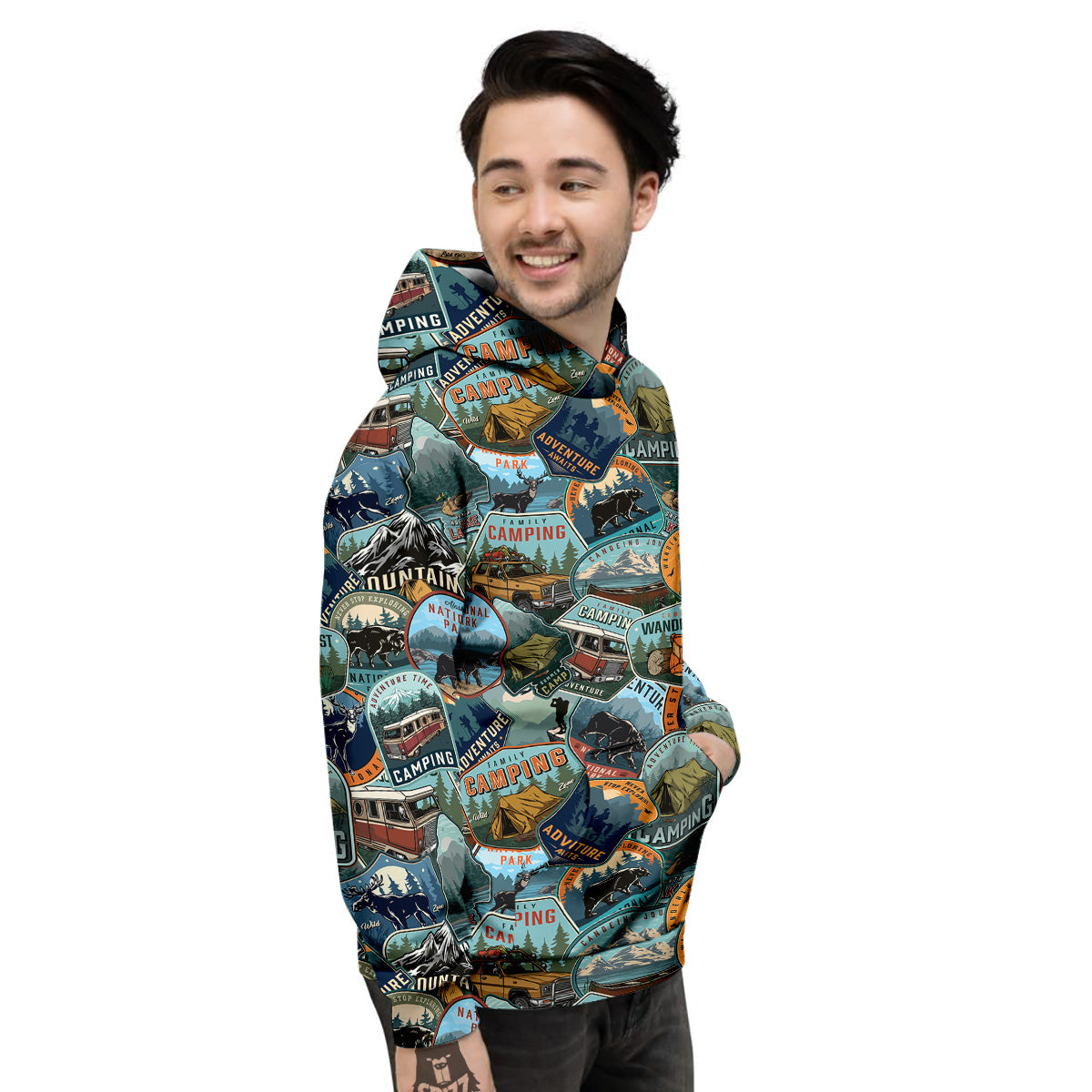 Summer Camping And National Park Print Pattern Men's Hoodie-grizzshop