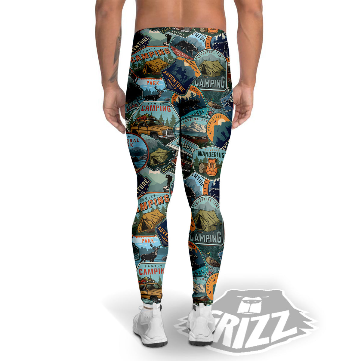 Summer Camping And National Park Print Pattern Men's Leggings-grizzshop