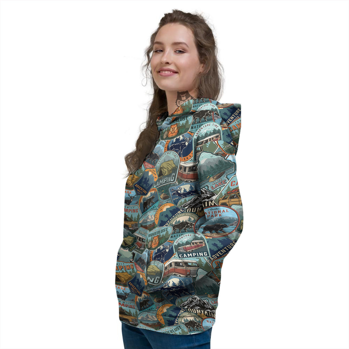 Summer Camping And National Park Print Pattern Women's Hoodie-grizzshop