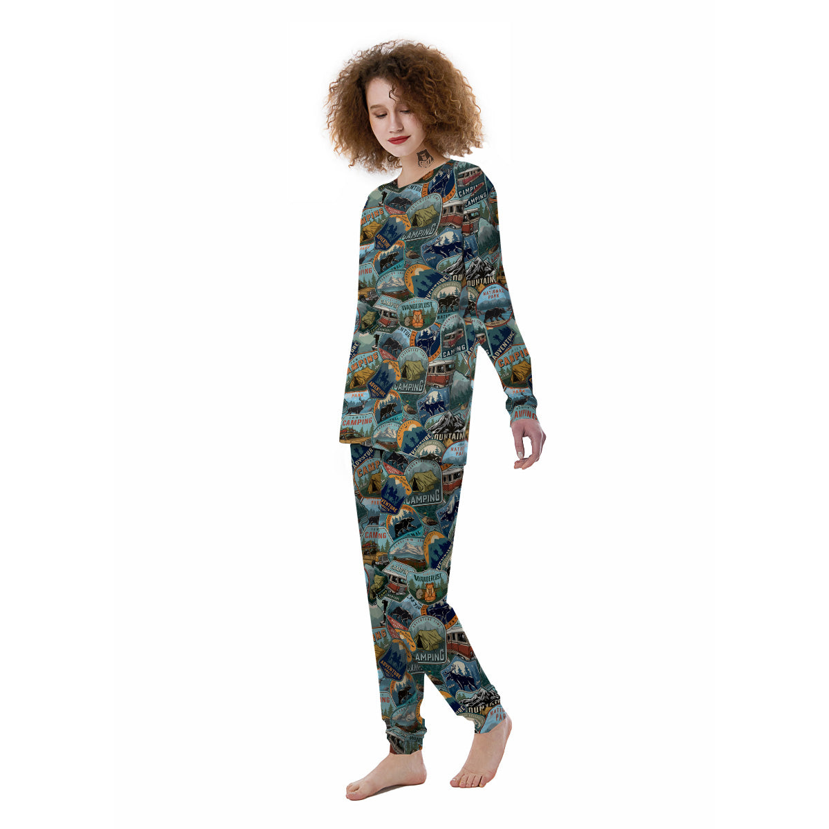 Summer Camping And National Park Print Pattern Women's Pajamas-grizzshop