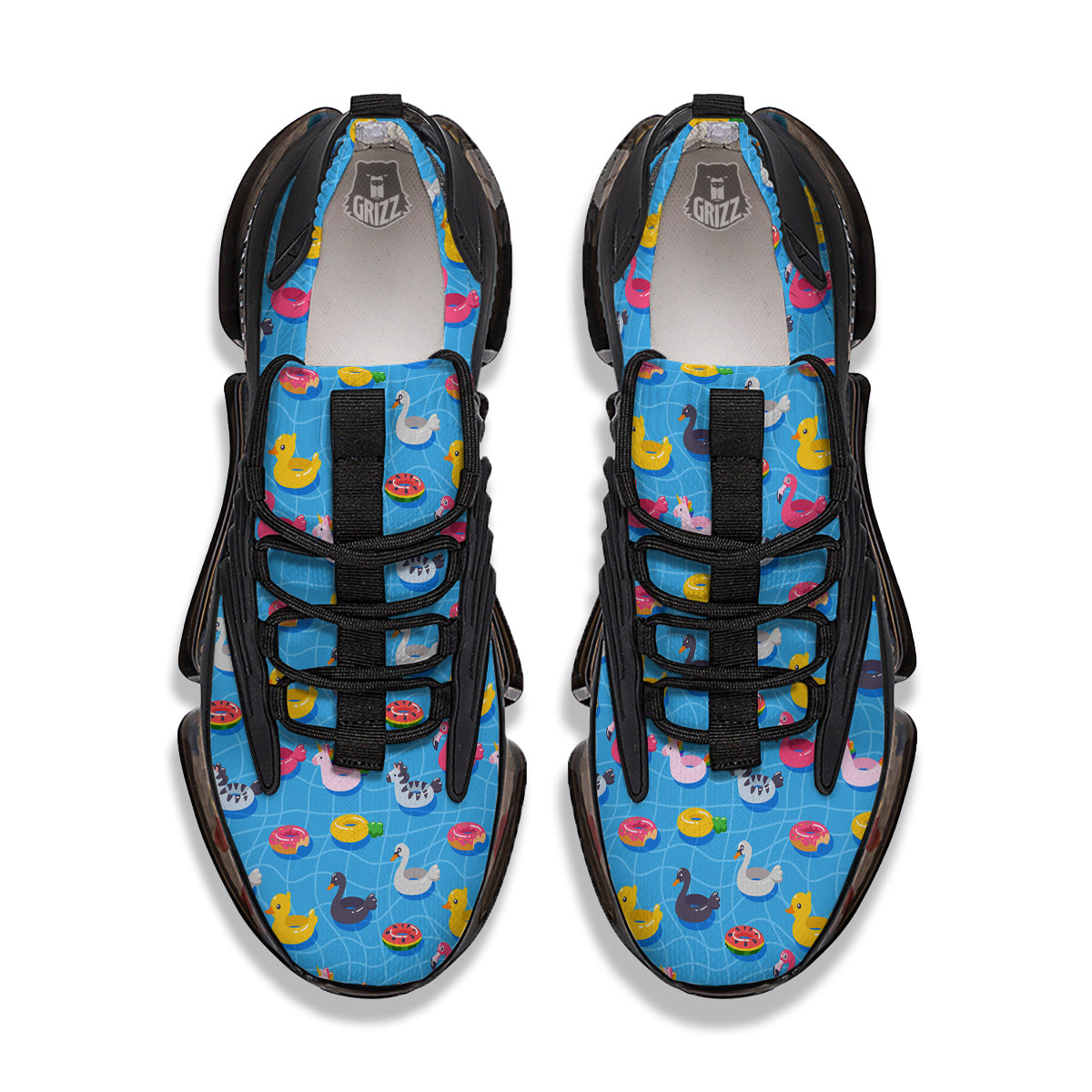 Summer Floats Ring Print Pattern Black Gym Shoes-grizzshop