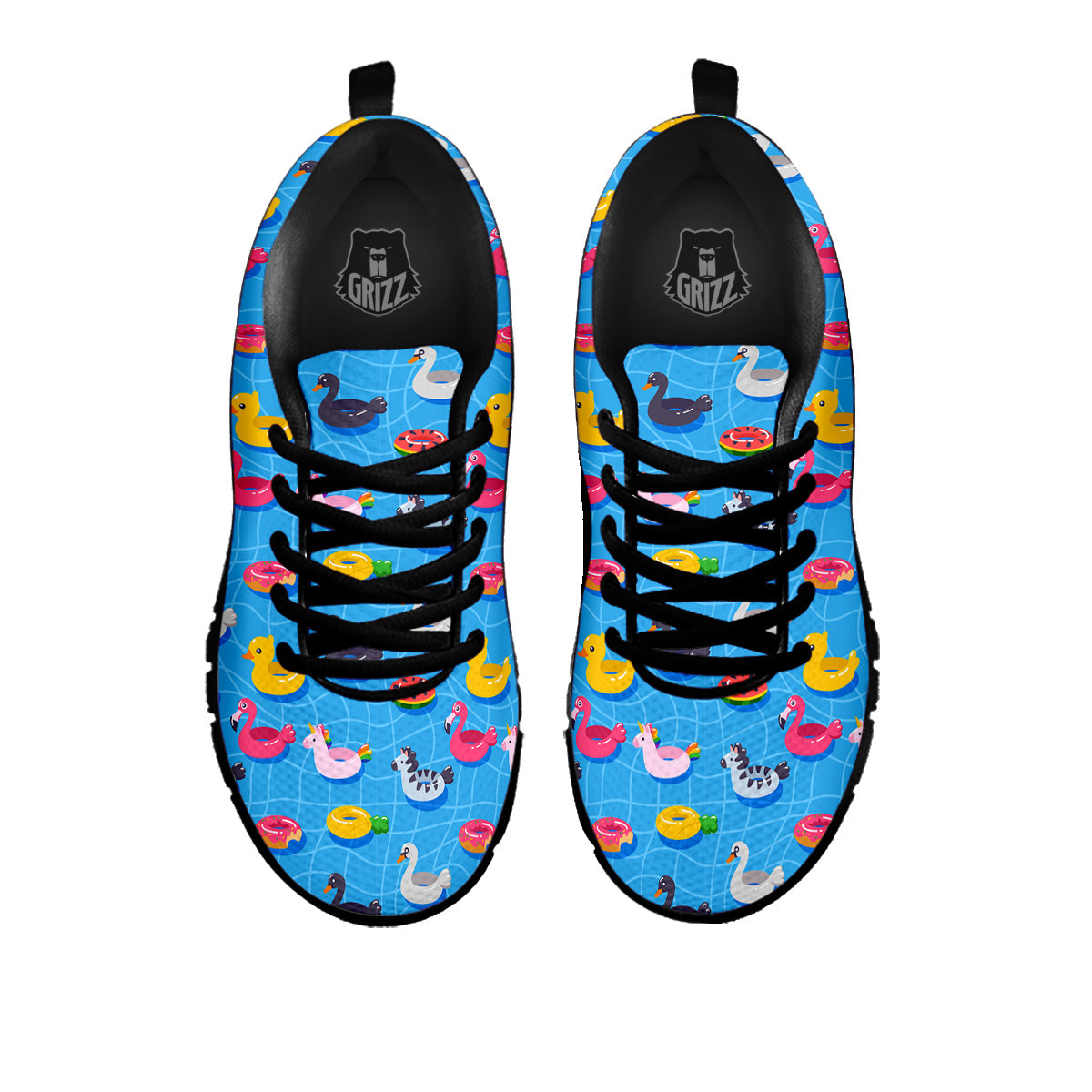 Summer Floats Ring Print Pattern Black Sneaker-grizzshop